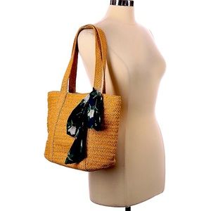 Draper James brown Purse with scarf EUC